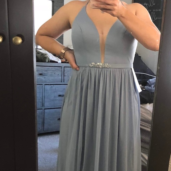 NWT Azazie bridesmaid or formal dress in dusty blue - Picture 2 of 6
